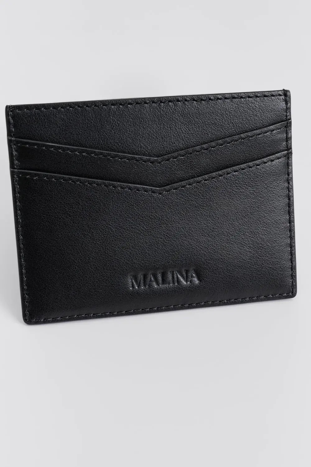 MALINA Monogram Leather Card Holder Black - Bild 3