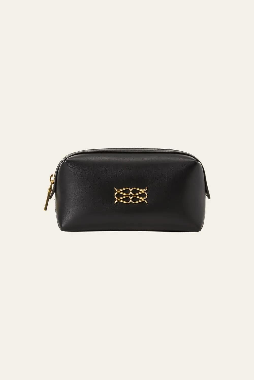 MALINA Monogram Leather Toilet Bag Black - Image 2