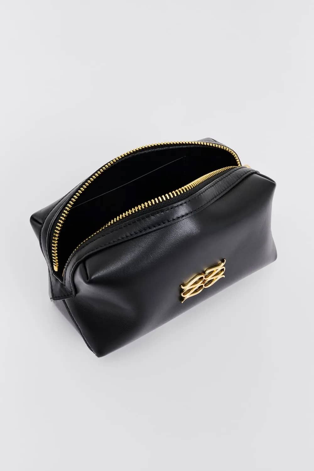 MALINA Monogram Leather Toilet Bag Black - Image 3