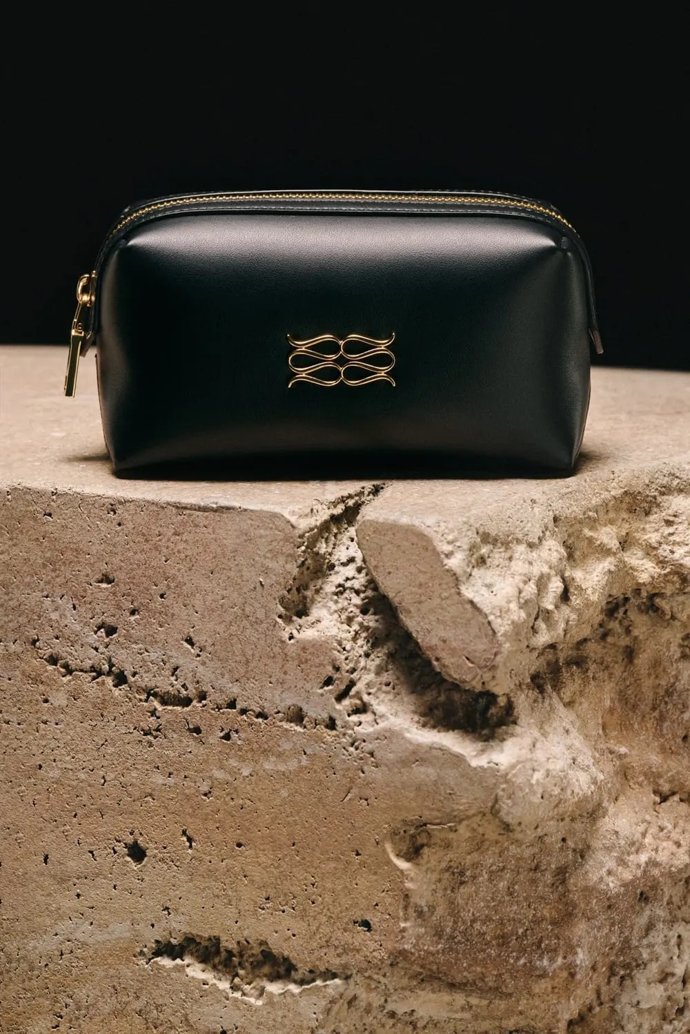 MALINA Monogram Leather Toilet Bag Black - Image 5