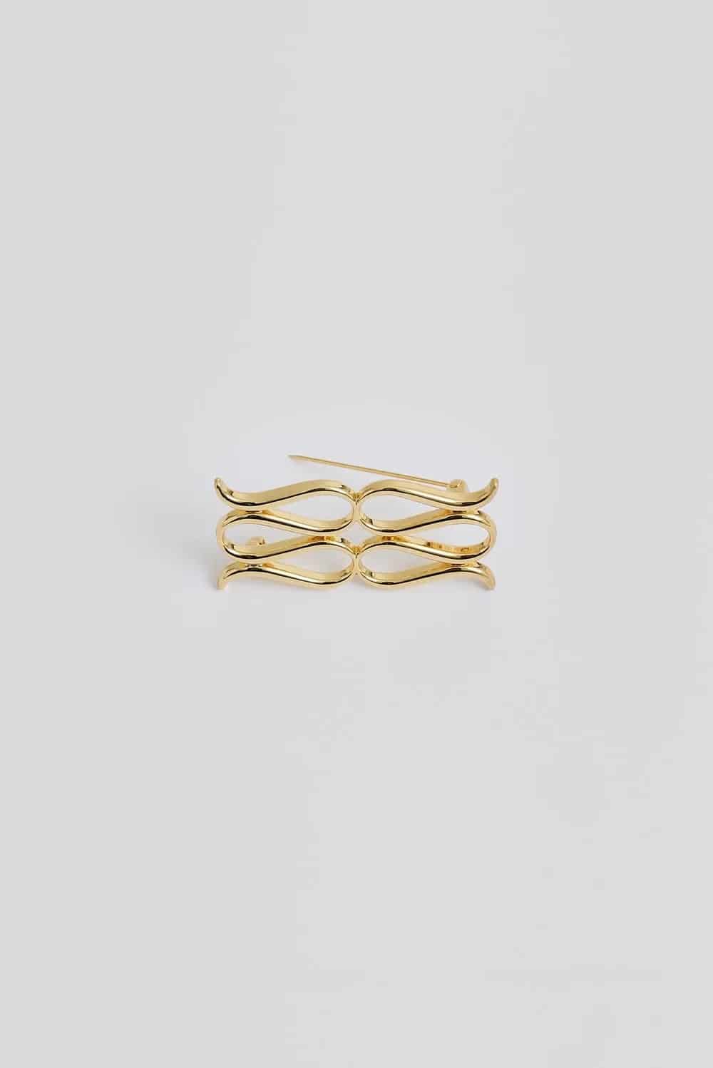 MALINA Monogram Brooch Gold - Image 2
