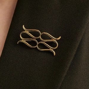 MALINA Monogram Brooch Gold