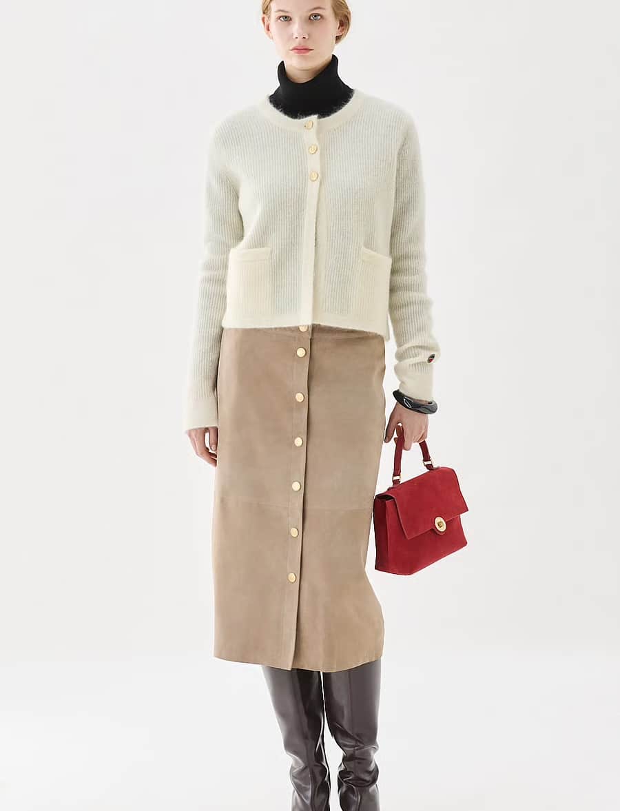 BUSNEL SIENNA RIBB CARDIGAN ECRU