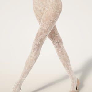 Wolford Infinite Rose Net Whipped Cream